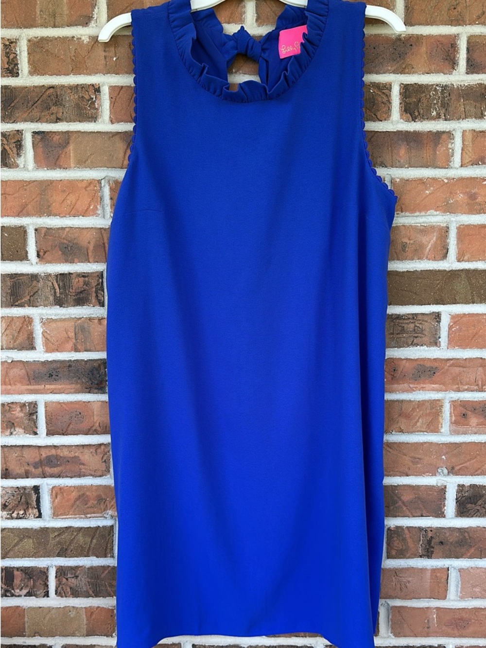 Lilly Pulitzer Cobalt Blue Ruffle Neck Shift Dress